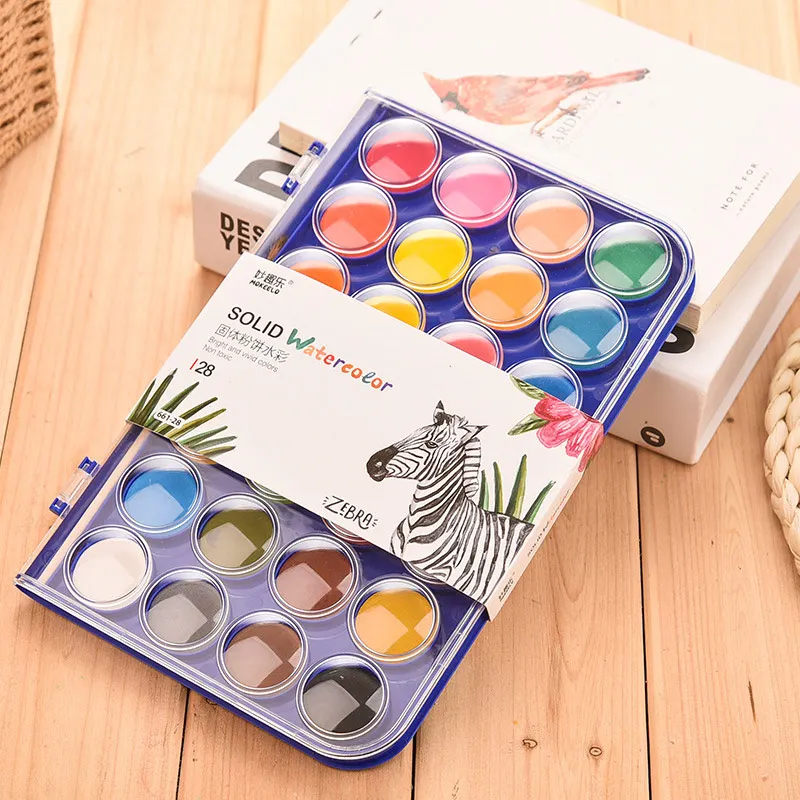 36colors Power Solid Waterolor Paint Set Bright Color Portable Watercolor Pigment Set With Hook Line Brush For Painting Art S - Цвет: 28colors