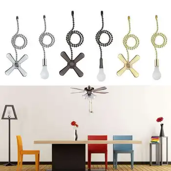 

2PCS Decorative Ceiling Fan Lamp Pull Chains Universal Pull Chain Cord Switch Set for Indoor Home Repair Tool