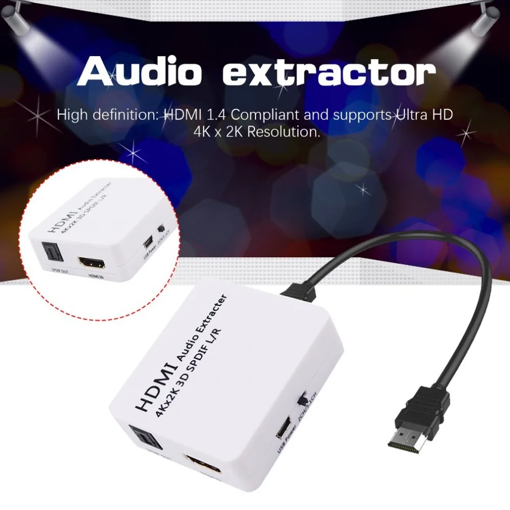 Аудио экстрактор 4K HDMI к HDMI и оптический Spdif 3,5 мм стерео портативный HDMI аудио экстрактор