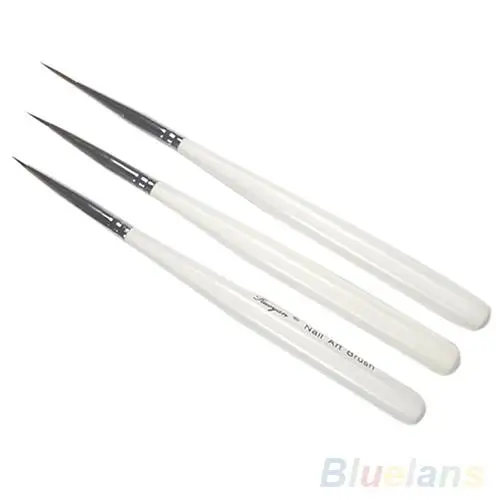 Women's 3Pcs Acrylic Nail Professional Art Brush Liner Painting Drawing Pen Manicure Tool Set Kit Makeup Supplies Easy to Use | Красота и