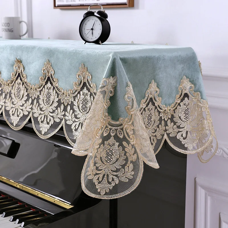 85cm*220cm European style lace piano cover embroidery cover towel half dustproof for electronic organ protective piano cover piano keyboard cover piano keyboard covers electronic piano bag