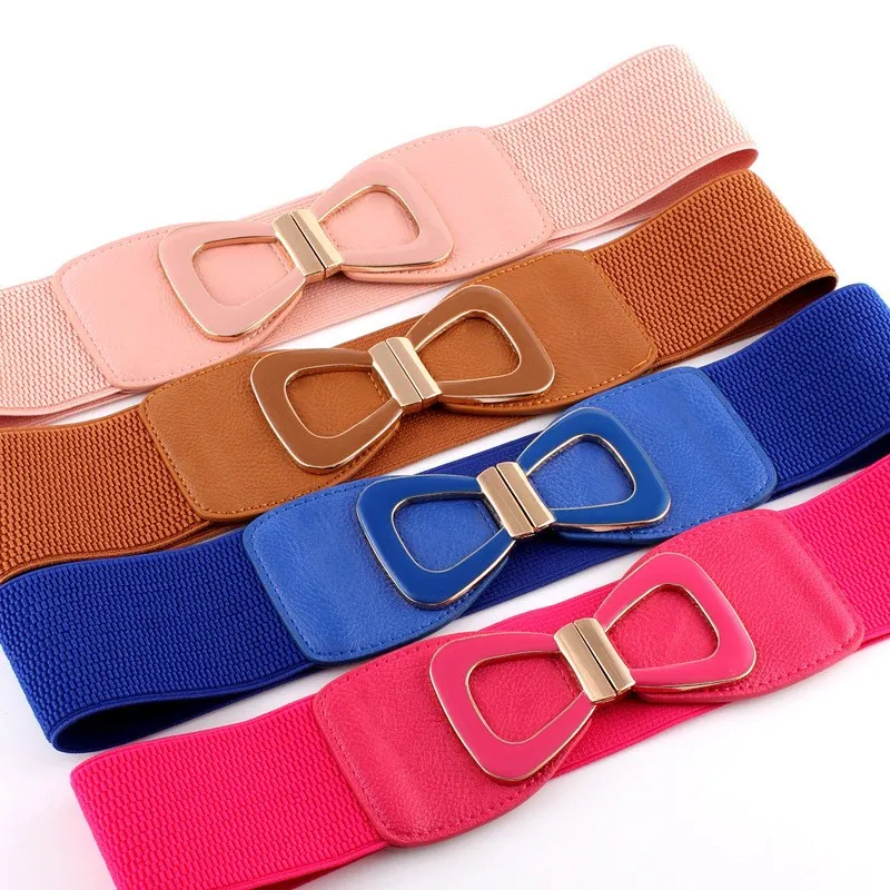 

Fashion Design for Ladies Waistbands Thin Elastic Knitted Belt Women Bow Waistband Female Vintage Dress Belt Accessories