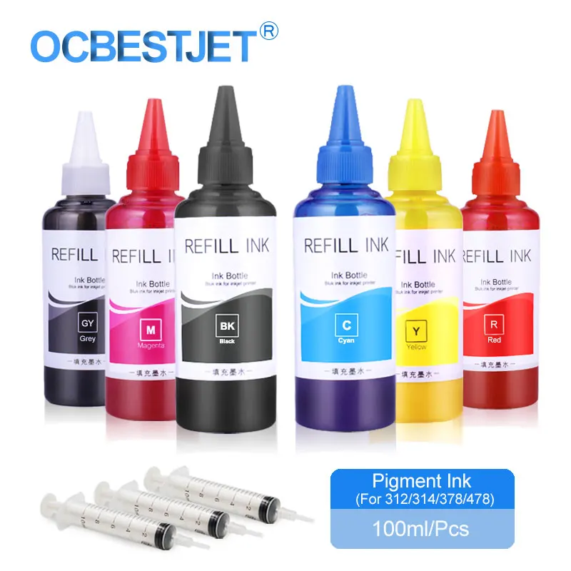 314 378 478 T314 T378 T478 Refill Pigment Ink Bottle For Epson Expression Photo XP-8500 XP-15000 Printer (BK C M Y GY R) | Компьютеры и