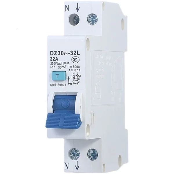 RCBO 6A 30ma 1P+N Residual Current Circuit Breaker With Over Current Protection 