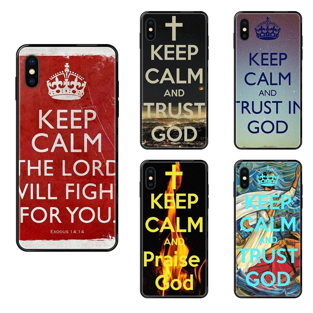 Постер с надписью Keep Calm And Trust God для Huawei Honor 20 20I 20S 10 10I 6A 7A 7X 8C 8X 9 9A 9I 9X Lite Pro мягкий