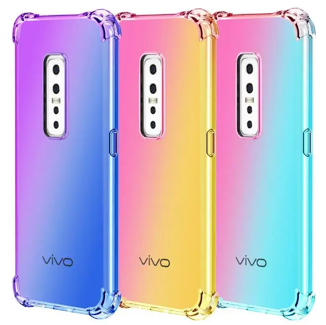 ДЛЯ VIVO V17 pro Чехол Силиконовый ударопрочный защита подушка безопасности цветной