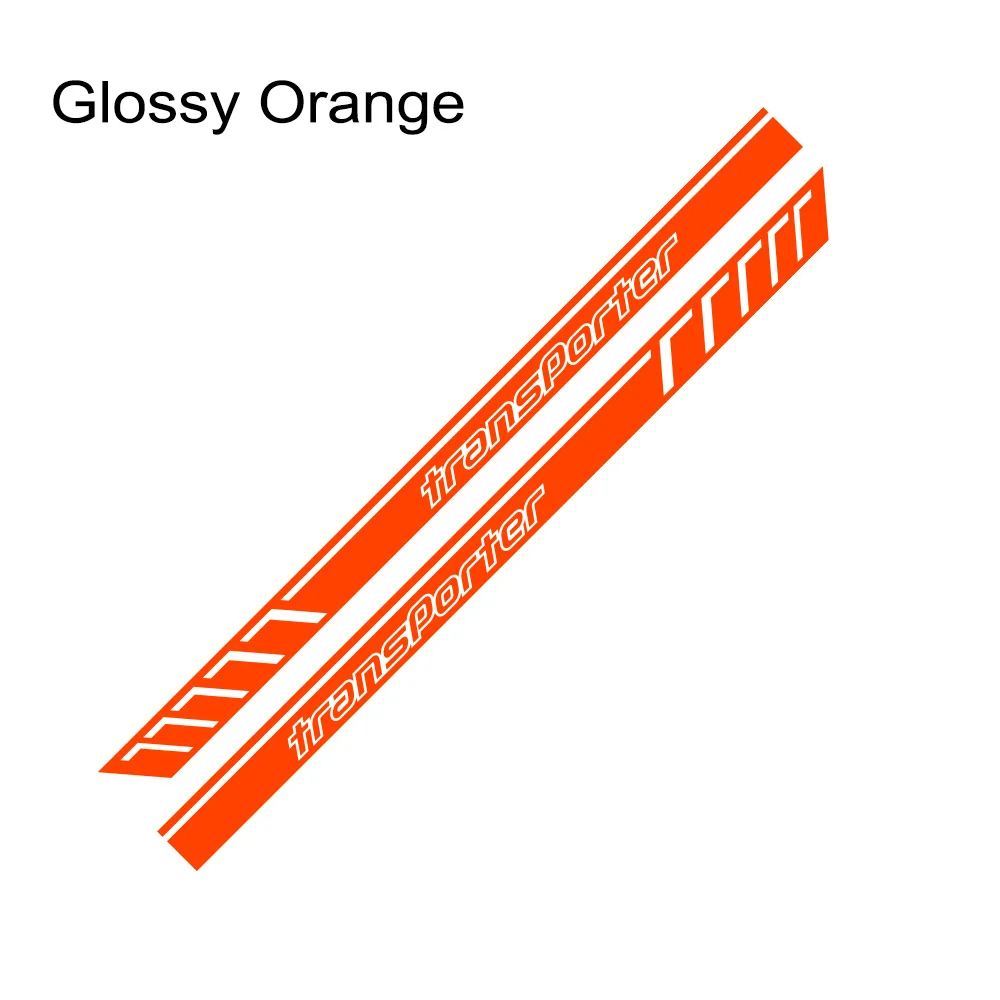 2 шт./лот наклейки на боковую дверь автомобиля для Volkswagen VW TRANSPORTER T4 T5 T6 Светоотражающие Авто Декор спортивные наклейки аксессуары - Название цвета: Glossy Orange