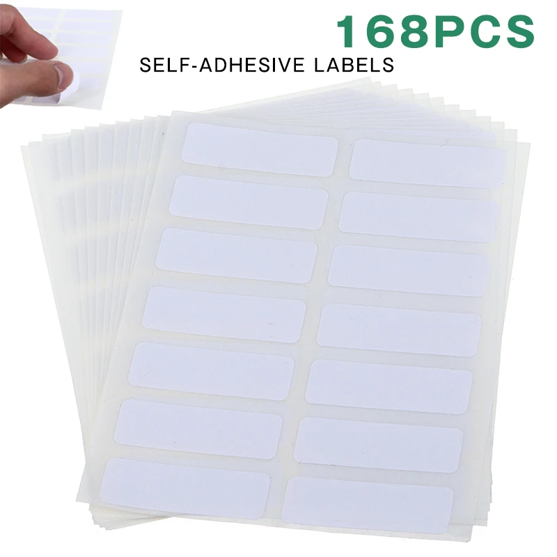 

168pcs Self Adhesive Blank Note Labels White Label Name Stickers Blank Note Label Number Tags Stickers Home Storage Package