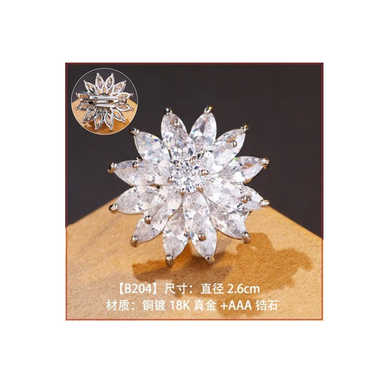 KKXZ-01-24 QIDIAN Европа Америка Горячая высококачественный темперамент CZ Брошь Сияющий дворец жемчужина одежда аксессуары для женщин ювелирные изделия - Окраска металла: KKXZ-01-24