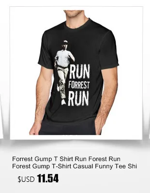 Forrest Gump T Shirt RUN FORREST, RUN T-Shirt Beach Awesome Tee Shirt Short-Sleeve Big Man Graphic Cotton Tshirt