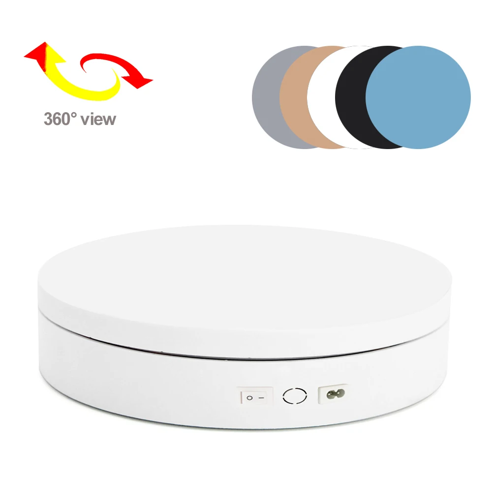 360 Degree Electric Rotating Photography Rotating Turntable Display Stands for Jewelry Product Display 3D Scan Pan with PVC photography turntable