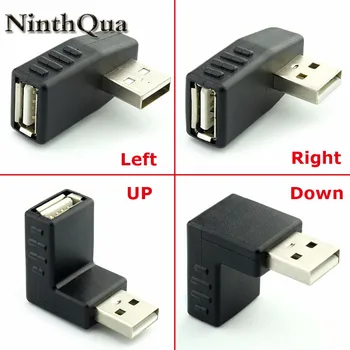 

1pcs Left/Right/UP/Down Angle 90-Degree USB 2.0 Male 90 Angled USB Female to Male Adapter Cable