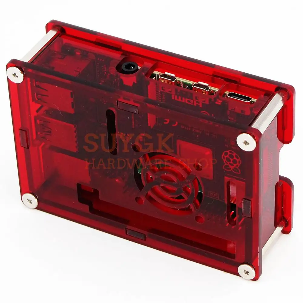 Прозрачный красный Raspberry PI 4 корпус коробка полиметилметакрилатные акриловые корпус PI4 Модель B 1 ГБ/2 ГБ/4 ГБ пластиковый корпус оболочка