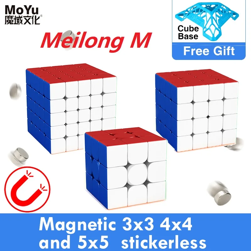 Magic Cube Magnet Puzzle 4x4x4 3x3x3 5x5x5-Speed Moyu 2x2x2 Kids Meilong-M Gift 5x5m