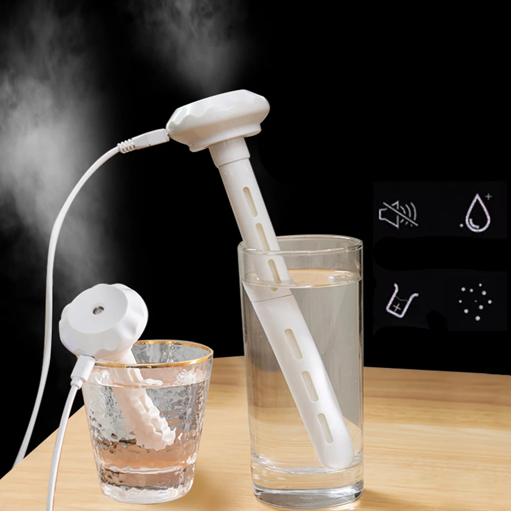 Humidificador de aire portátil USB, difusor de Aroma con tapa de botella, aceite esencial, agua, fabricante de niebla fría, palo silencioso LED nocturno