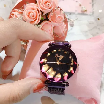 

hot cake quartz Watch women waterproof electroplate Octagonal tower diamond surface tide