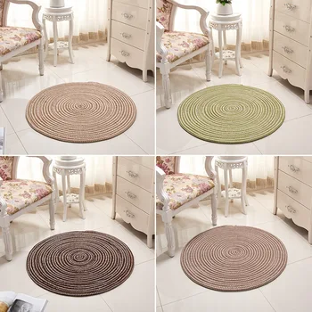 

Solid Color Round Decorative Mat for Living Room Modern Balcony Leisure Rug Floor Protection Cover Tatami Pad Home Decor