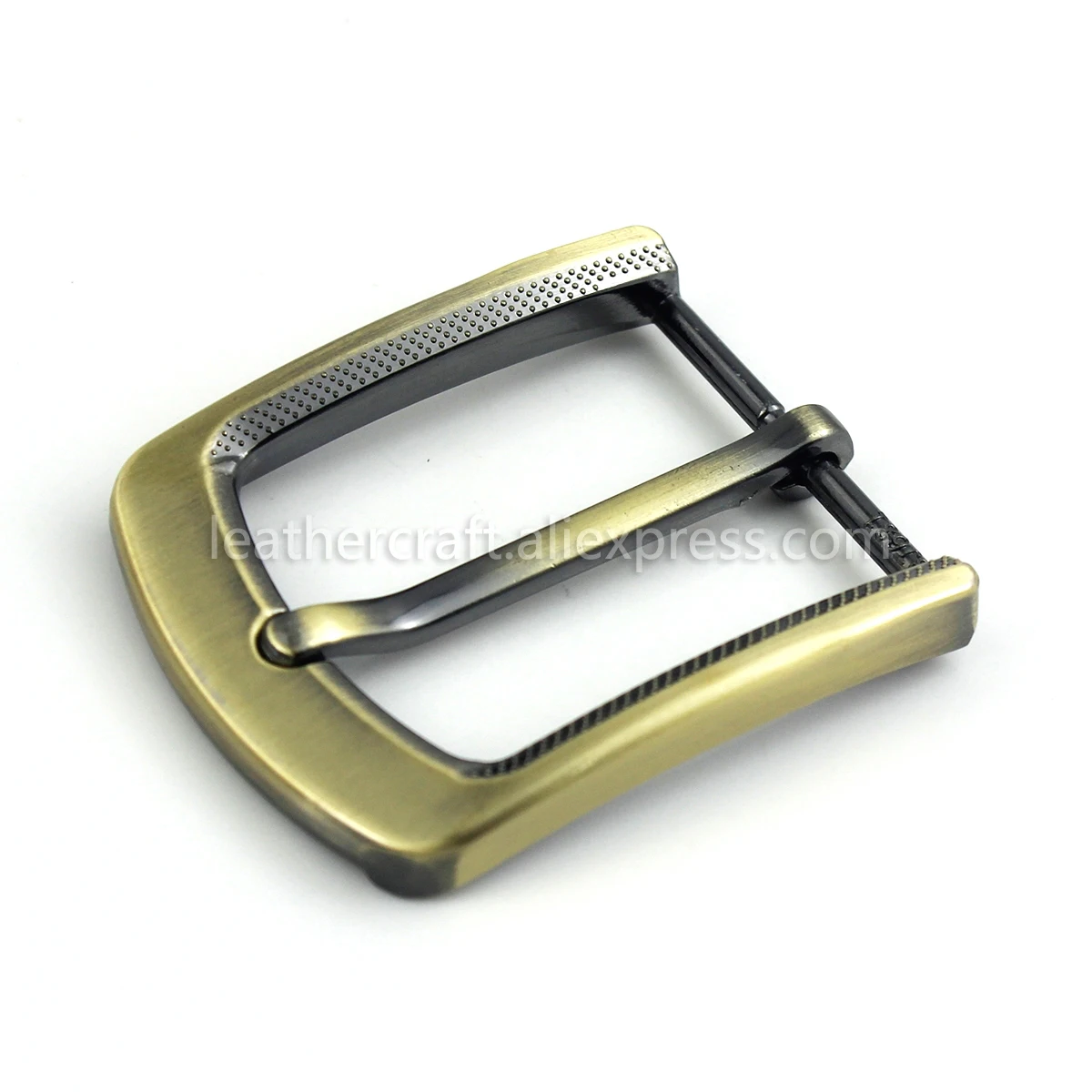 1pcs 35mm Metal Plating Belt Buckle Men End Bar Heel Bar Single Pin Belt Half Buckle Leather Craft Belt Strap for 32-34mm Belt - Цвет: Bronze