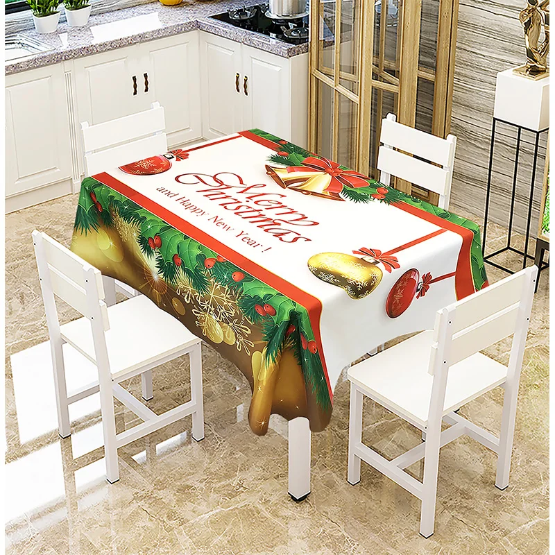 

Christmas Tablecloth Fabric Creative Printing Table Cloth Waterproof Antifouling Cloth Xmas Wedding Party Table Decorations 2020