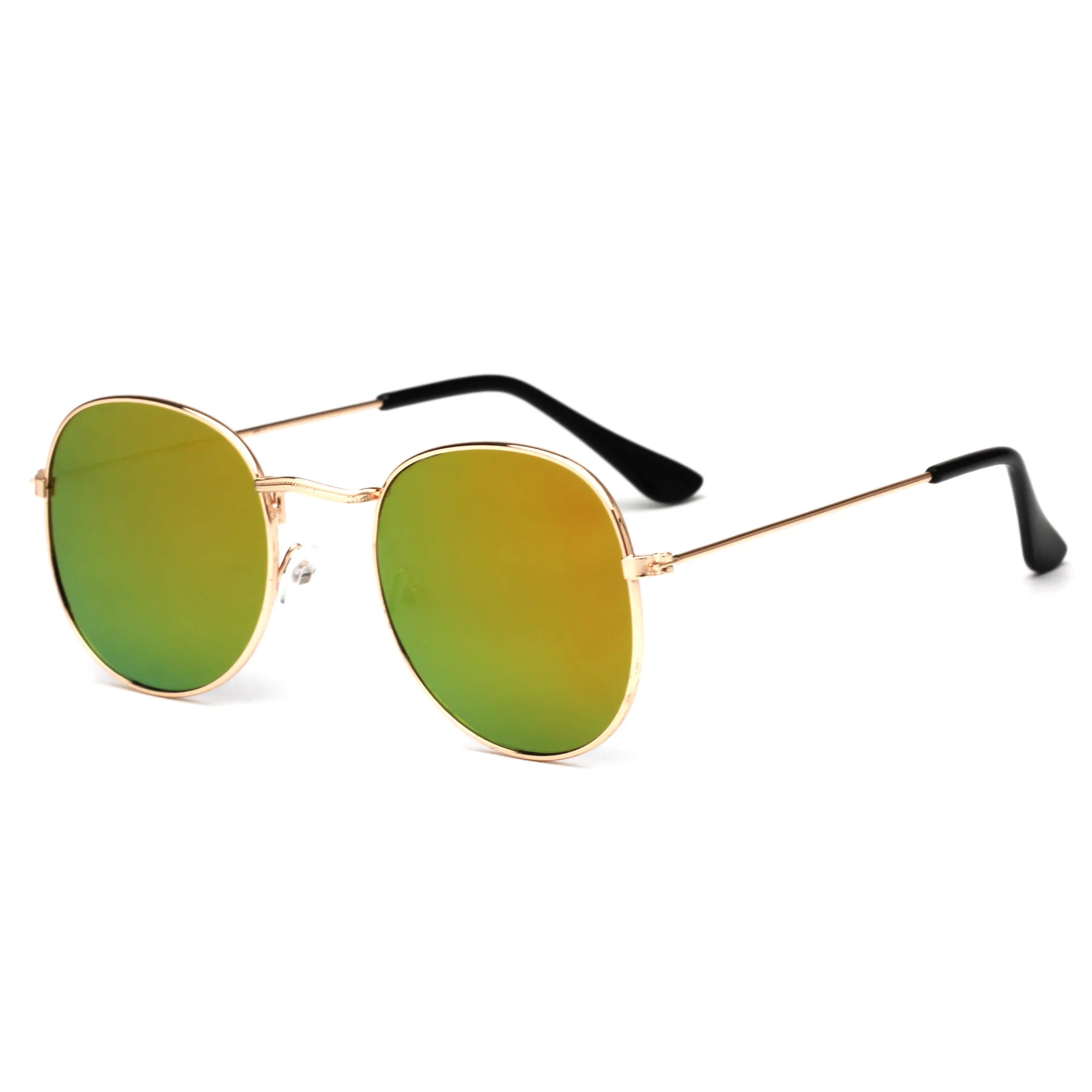 Classic Small Frame Round Sunglasses Women/Men Brand Designer Alloy Mirror Sun Glasses For Female Vintage sunglasses women - Цвет линз: Picture color 9