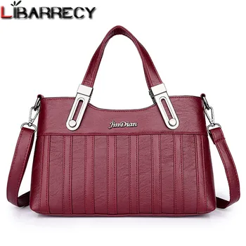 

Vintage Brand Women Striped Handbags Designer High Quality Leather Shoulder Bag Ladies Casual Black Travel Crossbody Bag Female