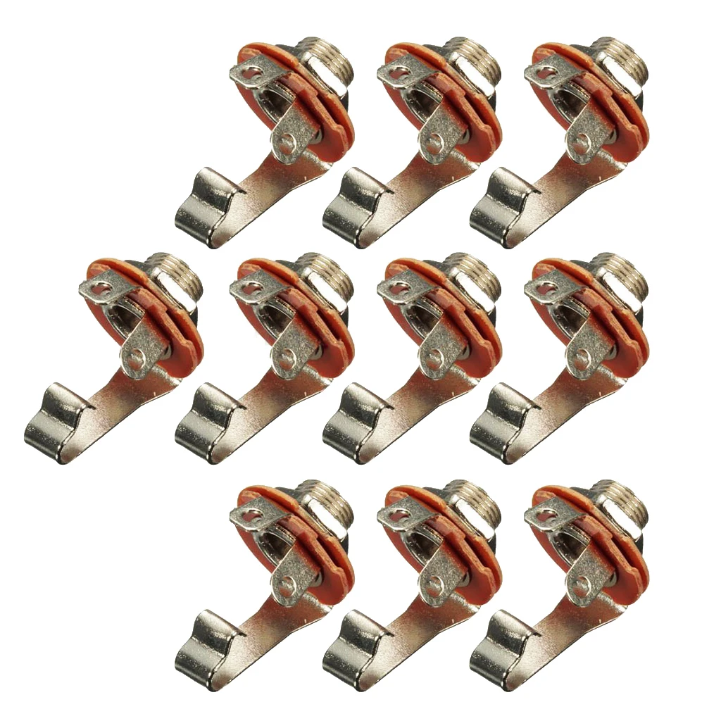 

10pcs Electric Guitar Bass Input Jack Socket 1/4" 6.35mm Mono Socket