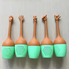 Ситечко для заварки чая в форме жеста и сигнала руки нетоксичный Силиконовый Фильтр в форме бабочки чайник для кухни аксессуар