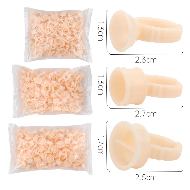 100Pcs Silikon Einweg Kleber Ring Tasse Tattoo Ink Cups Für Wimpern Verlängerung Liefert Zubehör Tattoo Make-Up-Tool – Detail 4