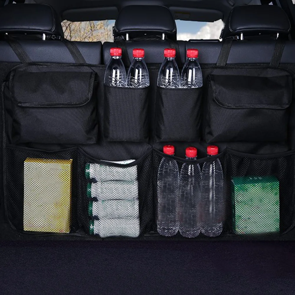 Автомобильный органайзер для багажника, задняя Сумка для хранения на спинку сиденья, многоразовые подвесные сетки, карман для авто, аксессуары для интерьера