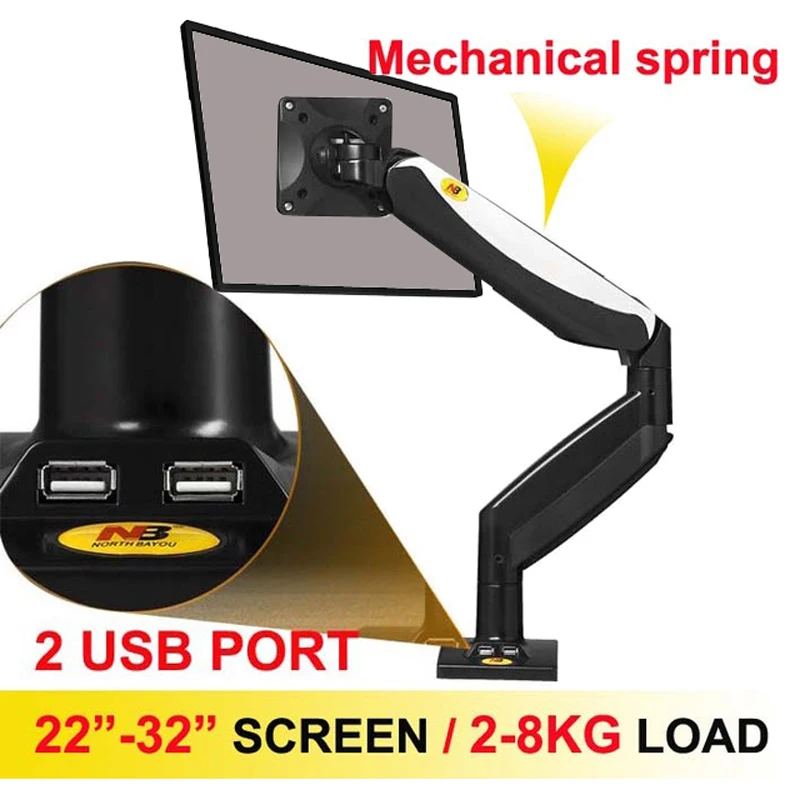 Настольный кронштейн NB 22 32 дюйма f85A с 2 USB портами 360 вращающийся на пружине|desktop