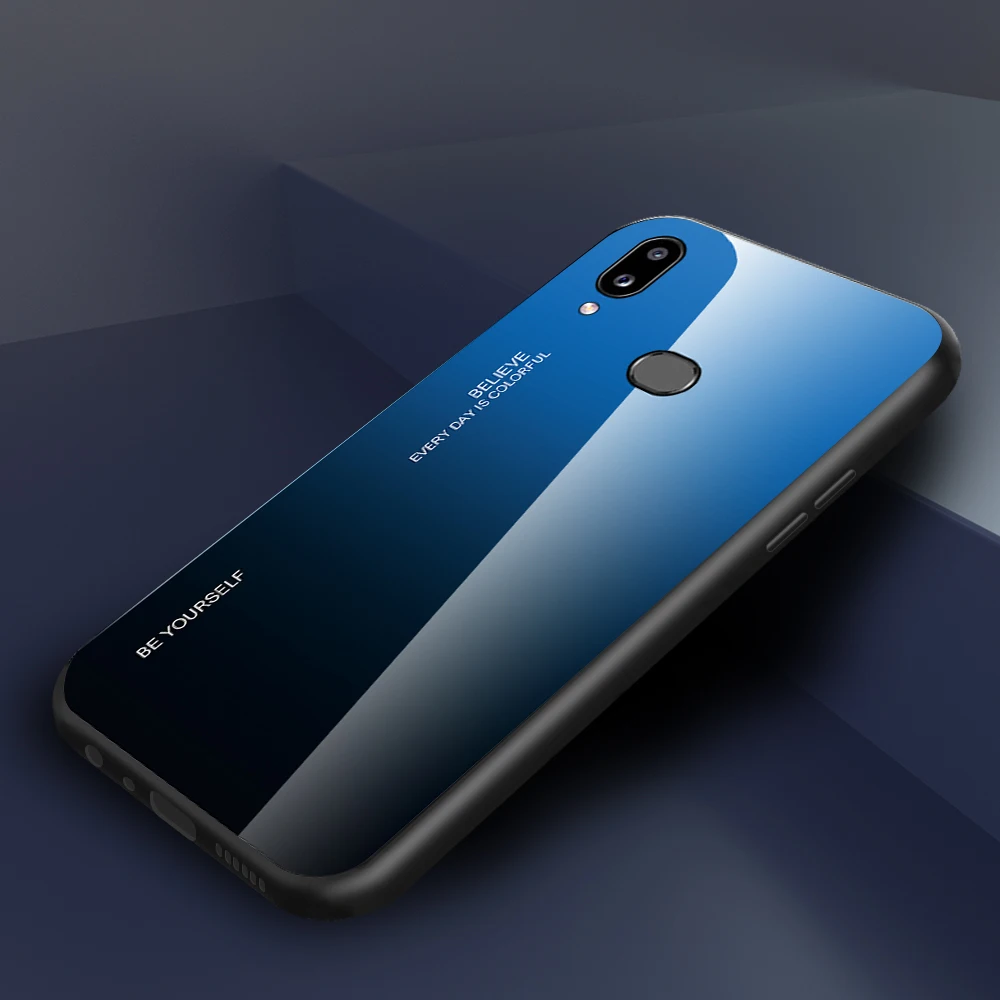 Для samsung Galaxy A40 чехол Роскошный Жесткий закаленное стекло градиент защитный чехол-подставка для планшета для samsung A30 A20 A10 S A 40 30 20 10 Shell - Цвет: 07