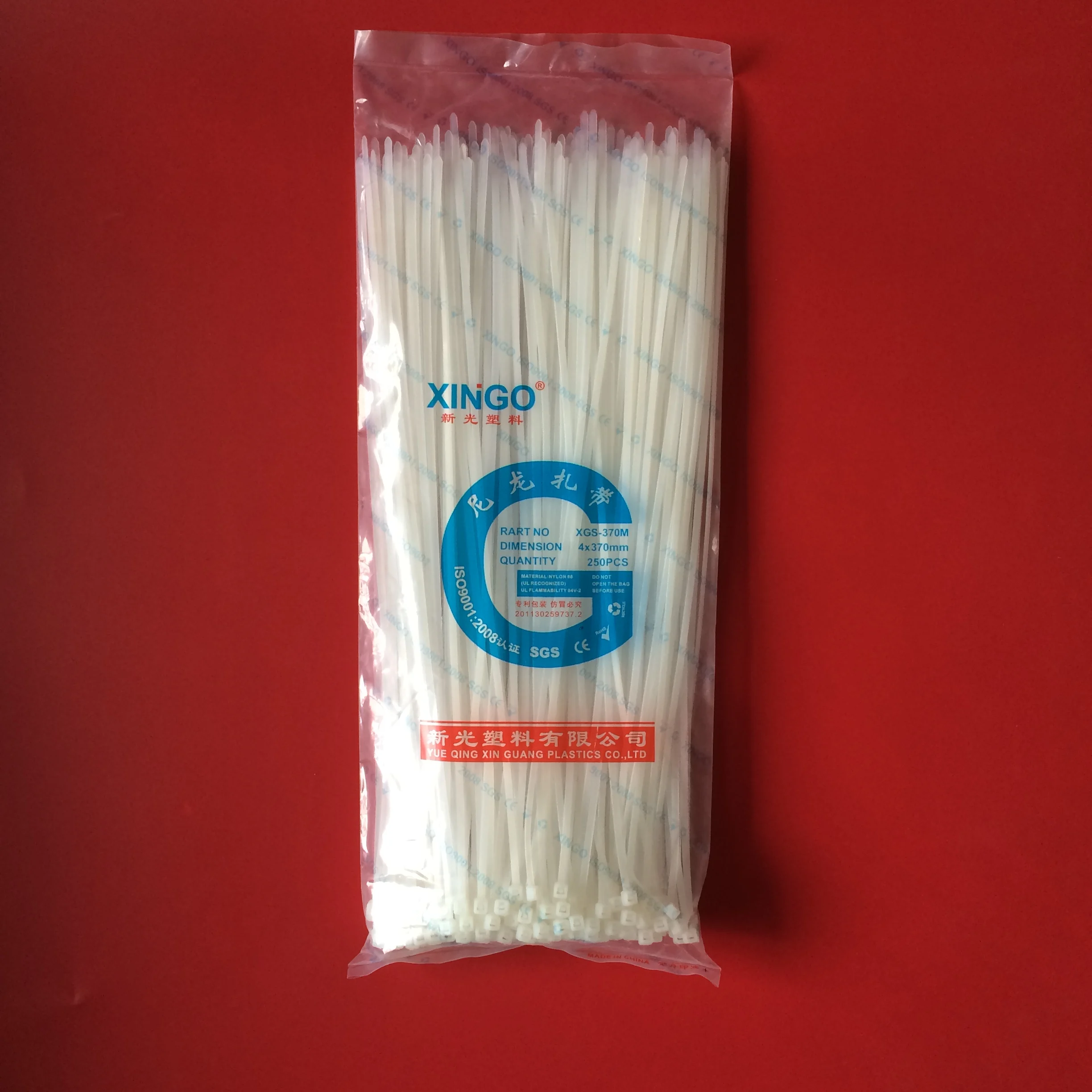 

370mm Self locking Nylon Cable Zip Ties 250pcs Plastic Cable Zip Tie UL Rohs Approved Loop Wrap Bundle Ties Black & White