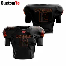 Дизайн Футбол майки команды черные Майки для американского футбола пустой