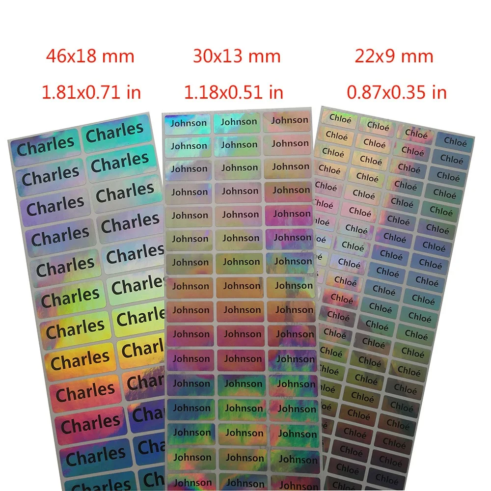 Многоцветные этикетки Детские персонализированные наклейки с именами личные