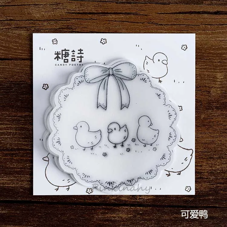 30pcs/pack Forest Series Vintage Journal Transparent Paper Sticky Notes Memo Pad Planner Stickers Kawaii Stationery Notepad - Цвет: 3
