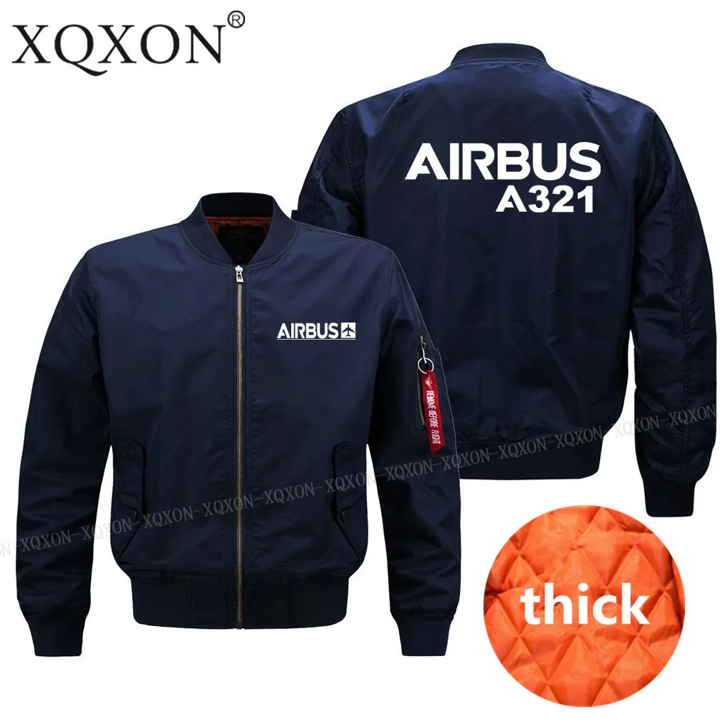 XQXON, новинка, Airbus A321, дизайнерские мужские пальто, куртки, высокое качество, мужская куртка пилота, черная, синяя и зеленая куртка, Мужская одежда J717 - Цвет: Dark blue thick