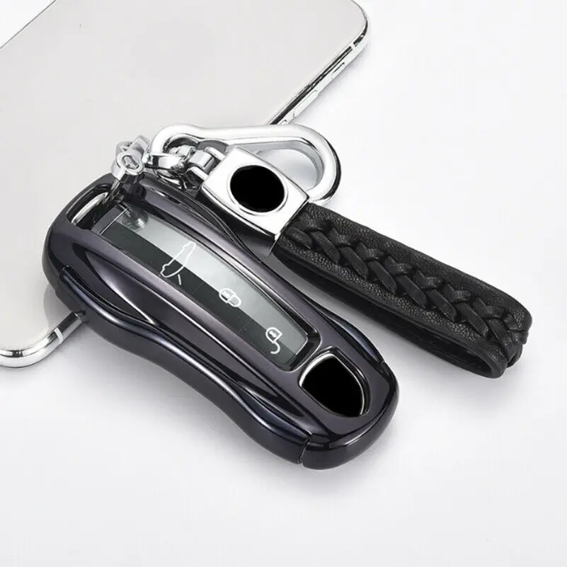 Чехол для автомобиля из ТПУ для Porsche 911 Macan Cayman Cayenne Boxster Smart Key - Название цвета: Black