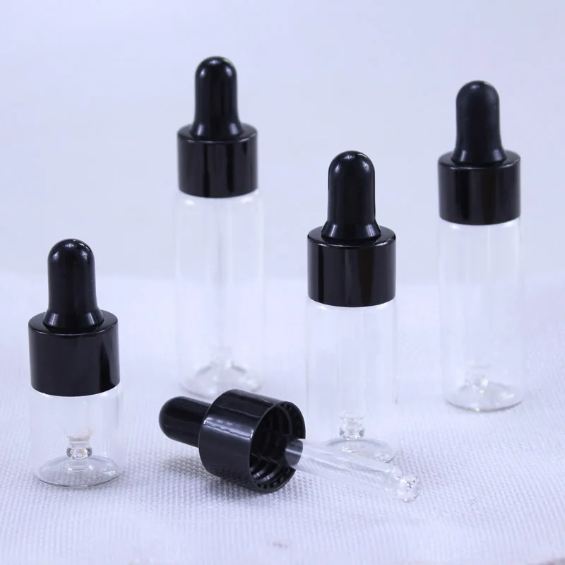 5ml 10ml 15ml 20ml 투명한 Dropper 유리 아로마 테라피 액체 에센셜 마사지 오일 피펫 리필 용 병 블랙 코브
