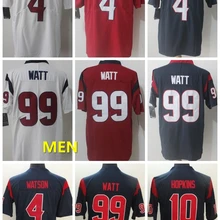 А+++ Качественная мужская футболка для взрослых Deshaun Watson 4 DeAndre Hopkins 10 JJ Watt 99 Houston