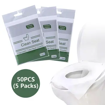 

50 Tablets Water Soluble Disposable Toilet Pad Anti-contact Toilet Seat Cover Portable Public Household Toilet Cushion Paper
