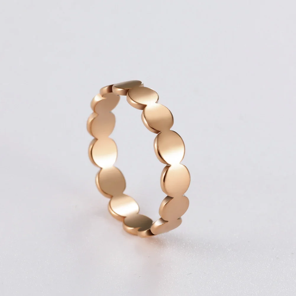 Skyrim Fashion Geometric Round Minimalist Rings for Women Girls Gold Color Stainless Steel Ring Wedding Party Jewelry