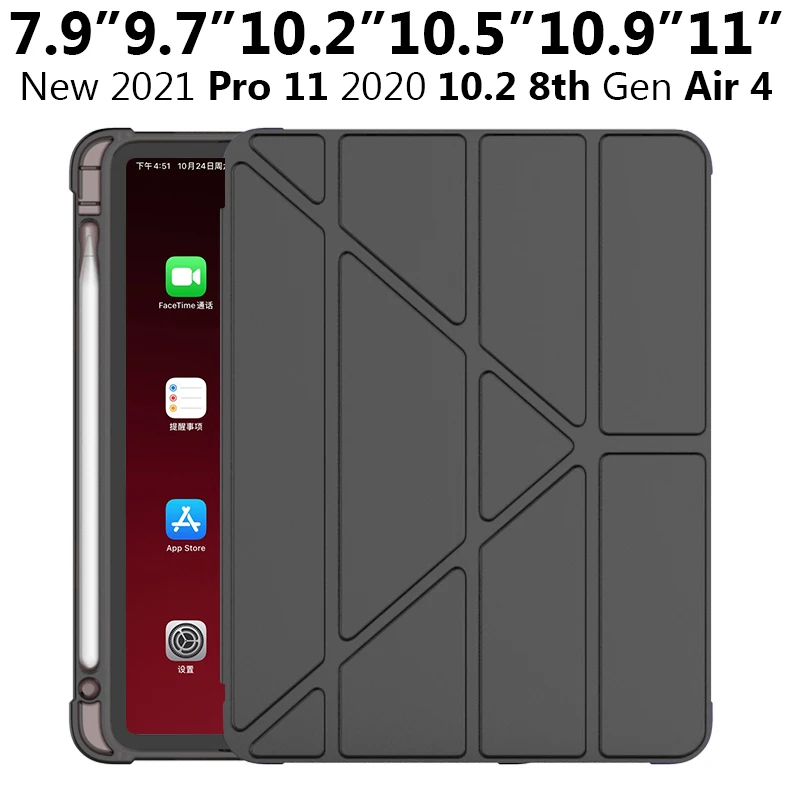 Чехол для 2020 iPad 10 2 8th Mini 5 2021 Pro 11 Air 3 4 Smart Cover с держателем стилуса 2018 2017 9 7 5th 6th Generation |