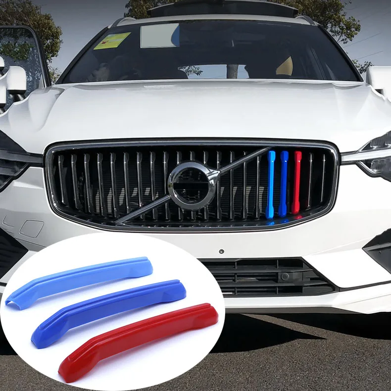 For Volvo Xc60 20182019 Grill Cover Stripe Clip 3 Colors Abs Plastic