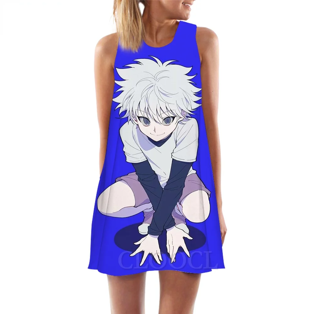 

CLOOCL Women Tank Top Dress Anime Hunter X Hunter Cartoon 3D Printed Short Dress Fashion Streetwear Vest Sleeveless Dress