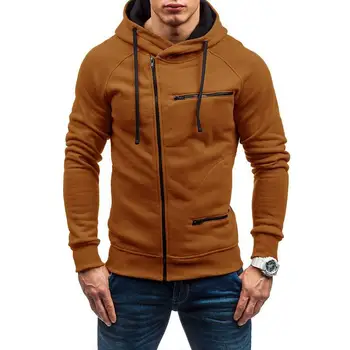

New Male Long Sleeve Pocket Hoodie Casual Hoodies Cotton Pullover Sweatshirts Men Tracksuit Zipper high-grade Jacket