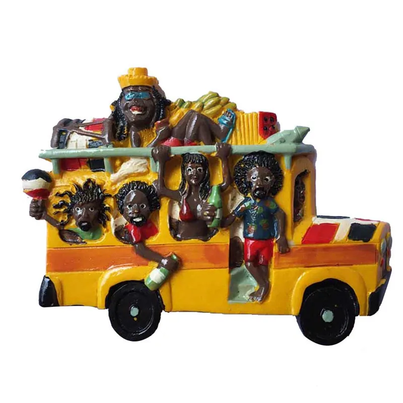 

Lychee Life Dominica Bus Fridge Magnets Creative 3D Refrigerator Magnetic Sticker Home Decoration Travel Souvenirs