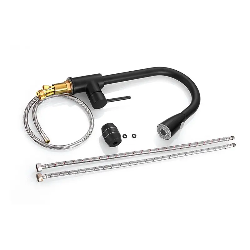 

Copper Kitchen Faucet Sink Hot and Cold Rotatable Black Faucet Household Kitchen Sink Accessories for Home Improvement