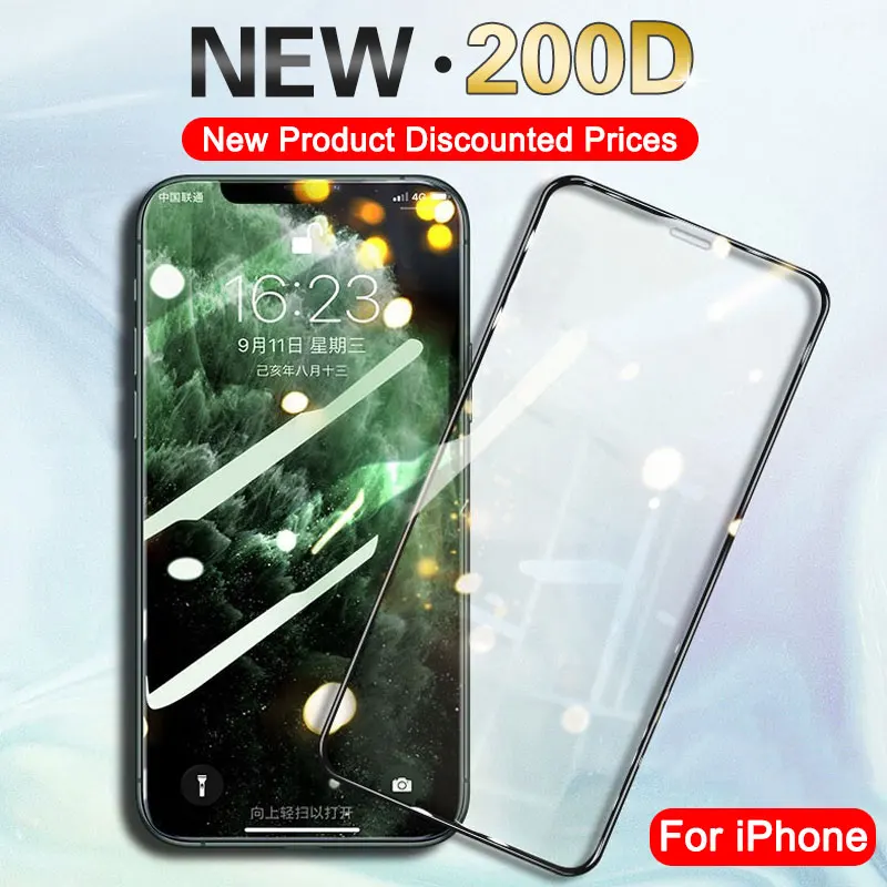 200D полное покрытие из закаленного стекла для iphone 11 Pro X XR XS MAX 10 защита экрана