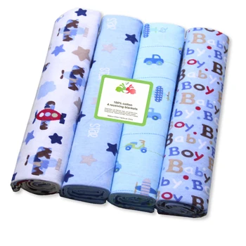 

4Pcs / Lot Muslin Cotton Flannel Baby Covering Cloths Soft Newborns Blankets Baby Blankets Newborn Muslin Diapers Baby Swaddle