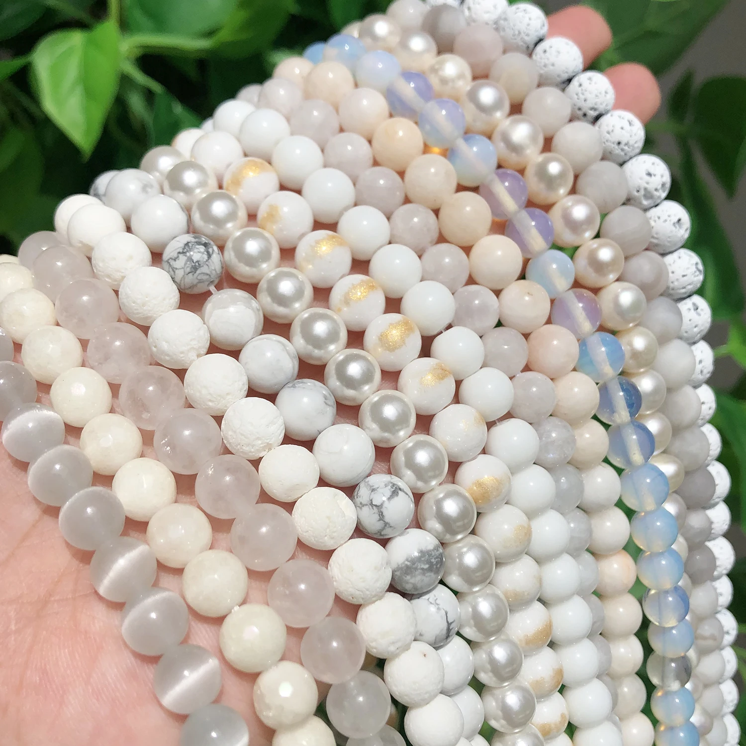 Бусины Из Натурального Белого Камня Howlite кристалл жемчуг нефрит луна круглые
